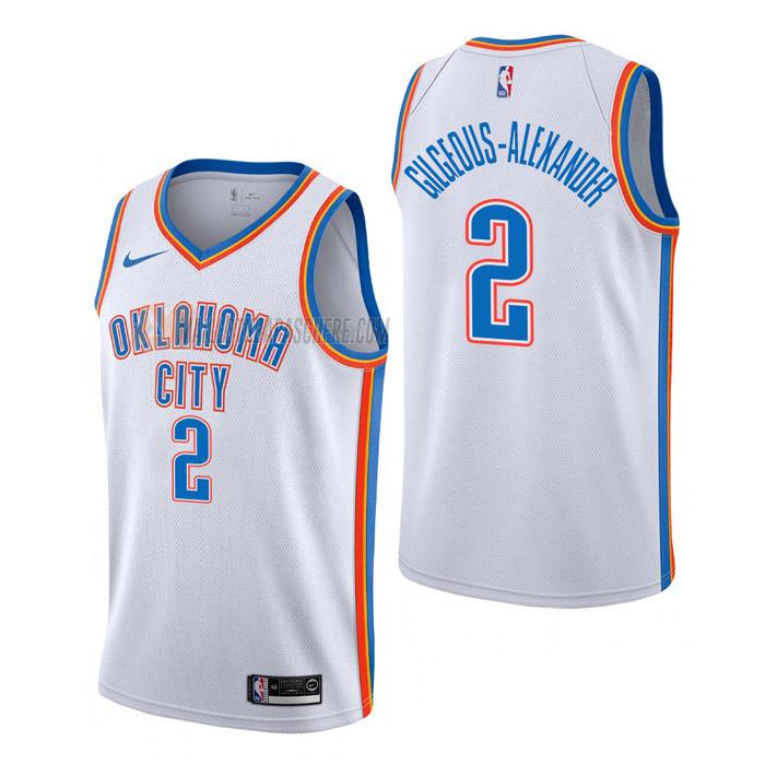 maillot shai gilgeous-alexander oklahoma city thunder de 2 homme blanc association edition 2023