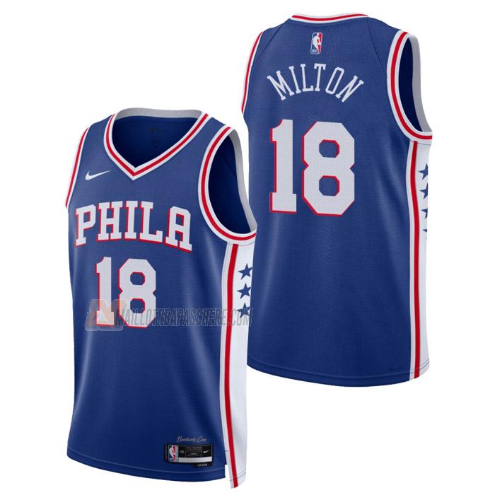 maillot shake milton philadelphia 76ers de 18 homme bleu icon edition 2023