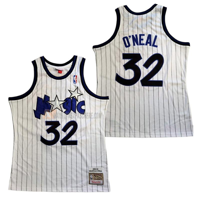 maillot shaquille o'neal orlando magic de 32 homme blanc retro