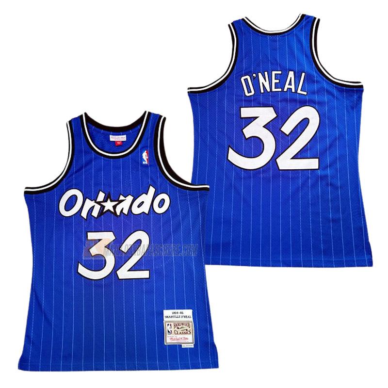 maillot shaquille o'neal orlando magic de 32 homme bleu retro