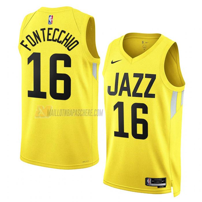 maillot simone fontecchio utah jazz de 16 homme jaune icon edition 2023