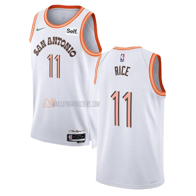 maillot sir'jabari rice san antonio spurs de 11 homme blanc city edition 2023-24