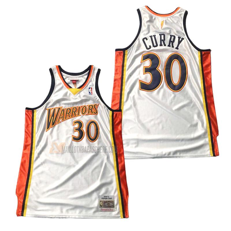 maillot stephen curry golden state warriors de 30 homme blanc retro