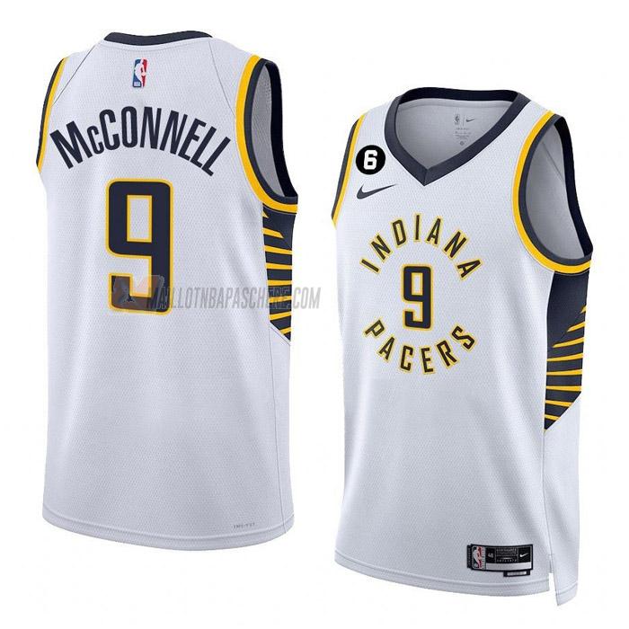 maillot t.j. mcconnell indiana pacers de 9 homme blanc association edition 2023