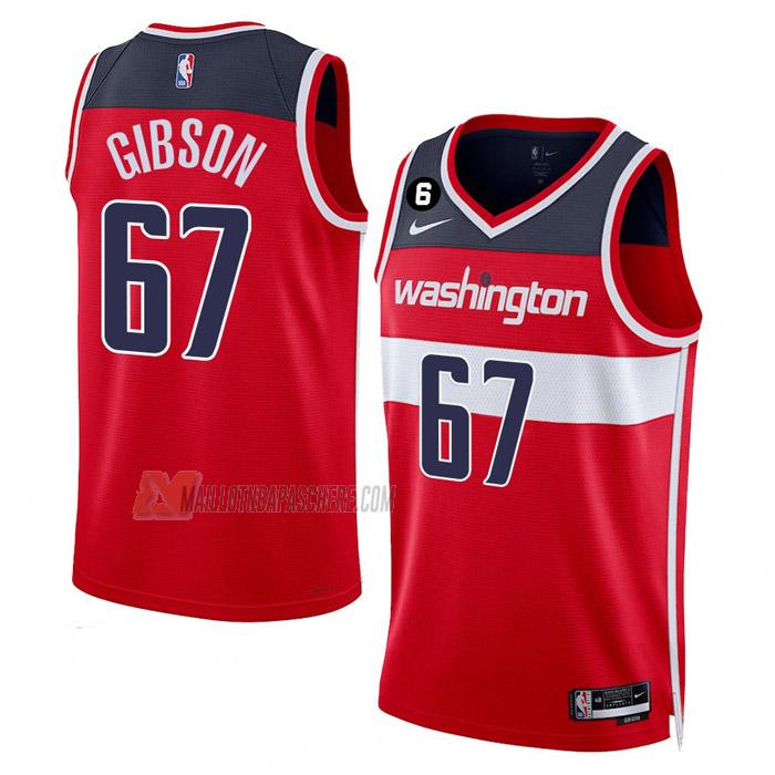 maillot taj gibson washington wizards de 67 homme rouge icon edition 2023