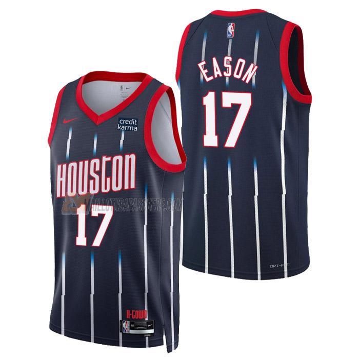 maillot tari eason houston rockets de 17 homme bleu city edition 2023