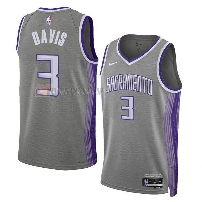 maillot terence davis sacramento kings de 3 homme gris city edition 2023