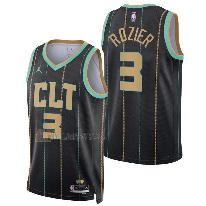 maillot terry rozier charlotte hornets de 3 homme noir city edition 2023