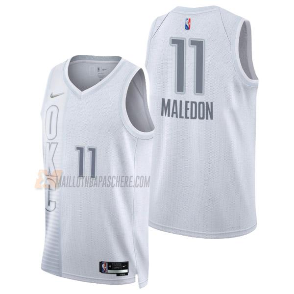 maillot theo maledon oklahoma city thunder de 11 homme blanc city edition 2022