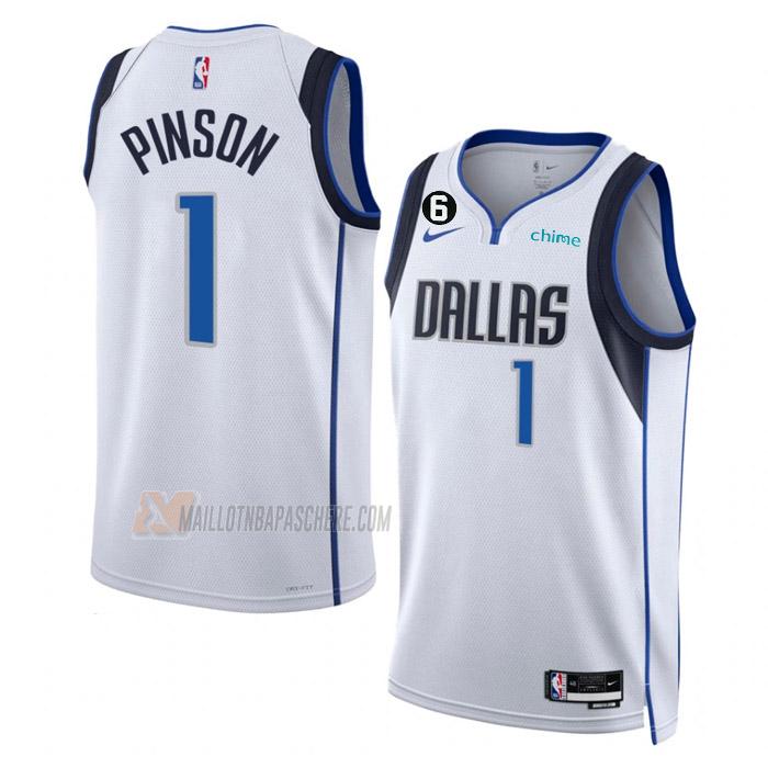 maillot theo pinson dallas mavericks de 1 homme blanc association edition 2023