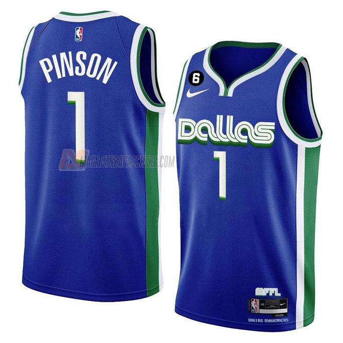 maillot theo pinson dallas mavericks de 1 homme bleu city edition 2023