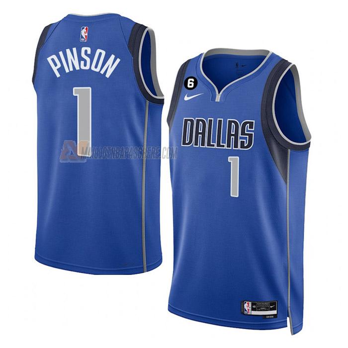 maillot theo pinson dallas mavericks de 1 homme bleu icon edition 2023