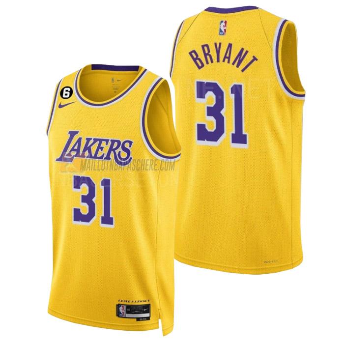 maillot thomas bryant los angeles lakers de 31 homme jaune icon edition 2023