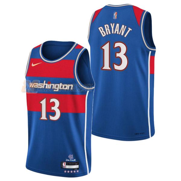 maillot thomas bryant washington wizards de 13 homme bleu city edition 2022