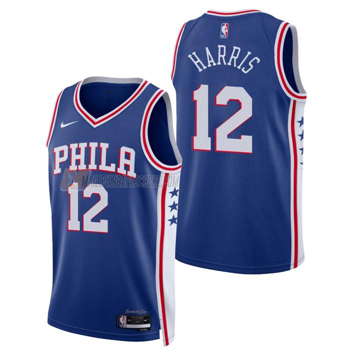 maillot tobias harris philadelphia 76ers de 12 homme bleu icon edition 2023