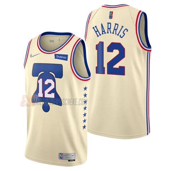 maillot tobias harris philadelphia 76ers de 12 homme crème earned edition 2021