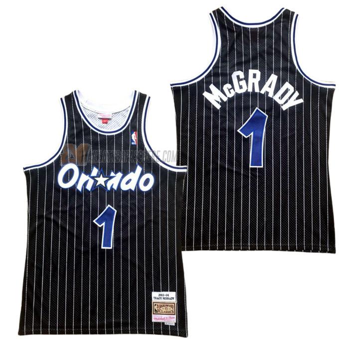 maillot tracy mcgrady orlando magic de 1 homme noir rayures verticales