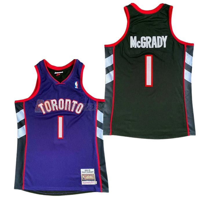 maillot tracy mcgrady toronto raptors de 1 homme violet noir retro