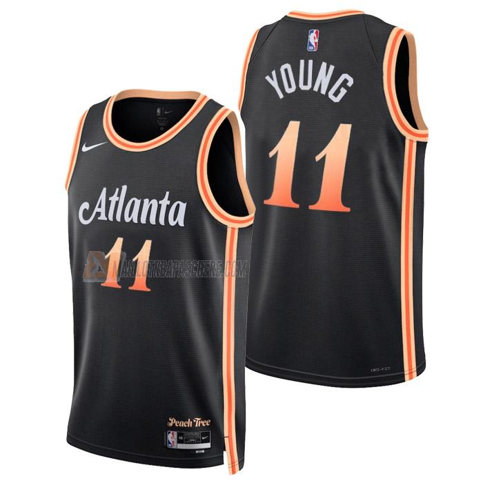 maillot trae young atlanta hawks de 11 homme noir city edition 2023