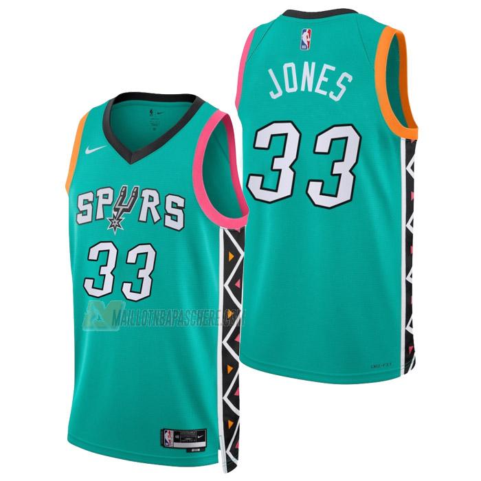 maillot tre jones san antonio spurs de 33 homme sarcelle city edition 2023