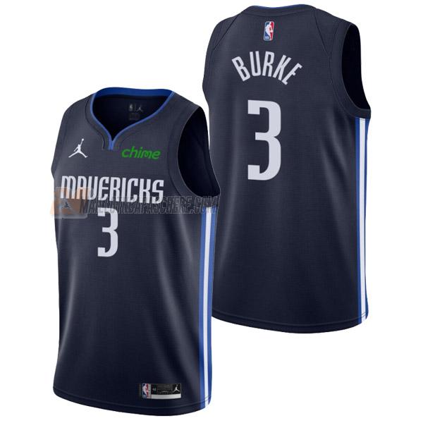 maillot trey burke dallas mavericks de 3 homme bleu marine statement edition 2022