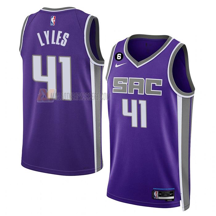 maillot trey lyles sacramento kings de 41 homme mauve icon edition 2023