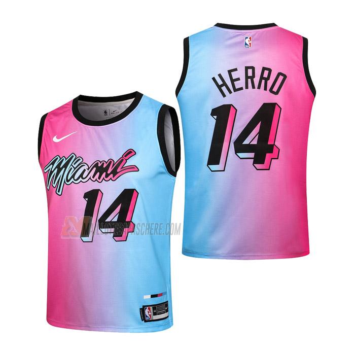 maillot tyler herro miami heat de 14 enfant rose city edition 2021