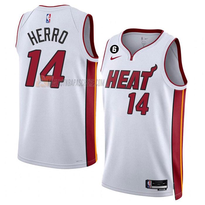 maillot tyler herro miami heat de 14 homme blanc association edition 2023