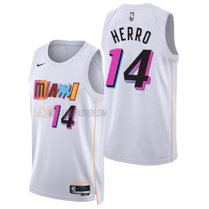 maillot tyler herro miami heat de 14 homme blanc city edition 2023