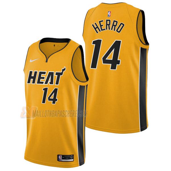 maillot tyler herro miami heat de 14 homme jaune earned edition 2022