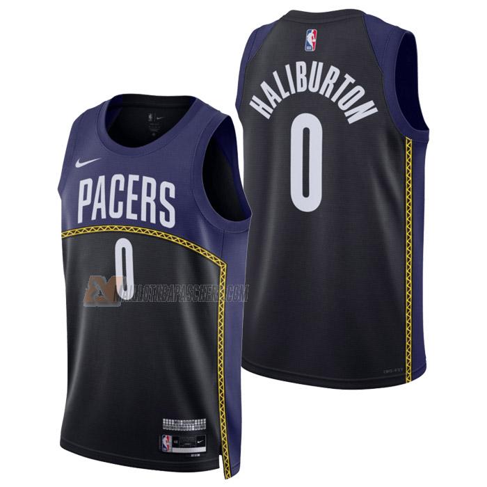 maillot tyrese haliburton indiana pacers de 0 homme noir city edition 2023