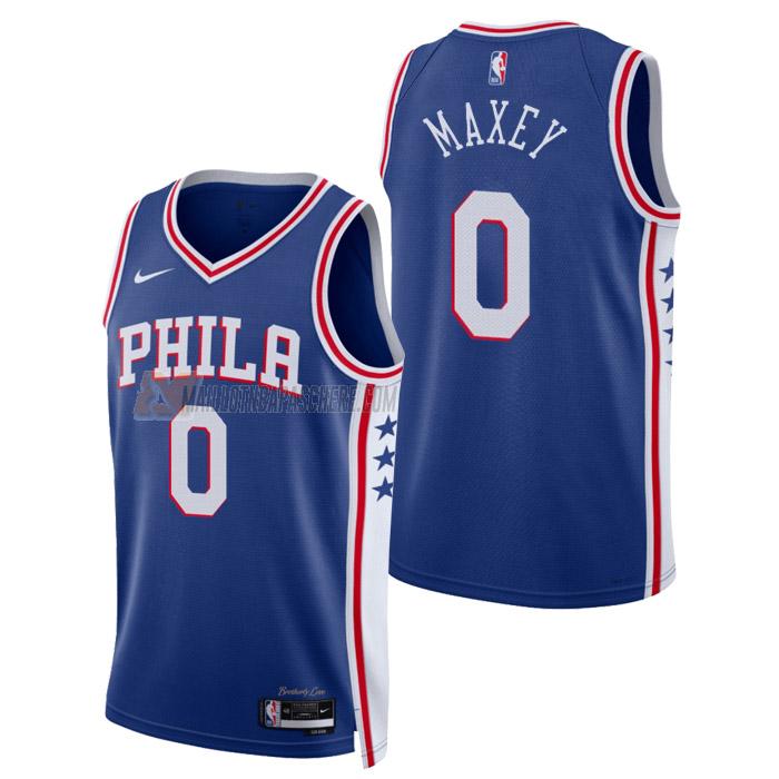 maillot tyrese maxey philadelphia 76ers de 0 homme bleu icon edition 2023