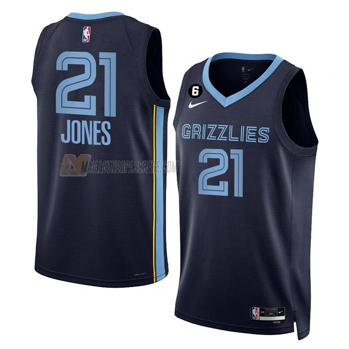 maillot tyus jones memphis grizzlies de 21 homme bleu marine icon edition 2023