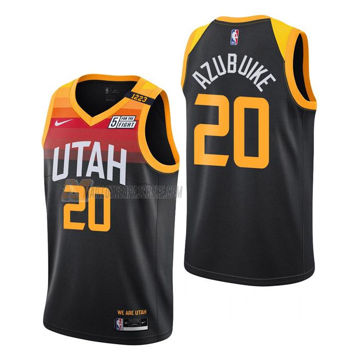 maillot udoka azubuike utah jazz de 20 homme noir city edition 2022