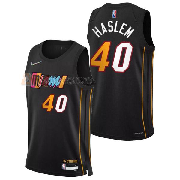 maillot udonis haslem miami heat de 40 homme noir city edition 2022