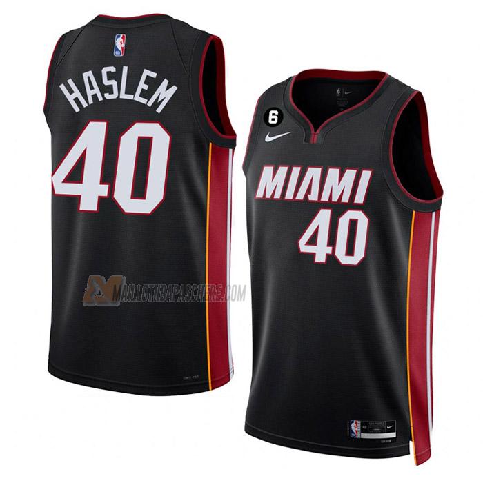 maillot udonis haslem miami heat de 40 homme noir icon edition 2023