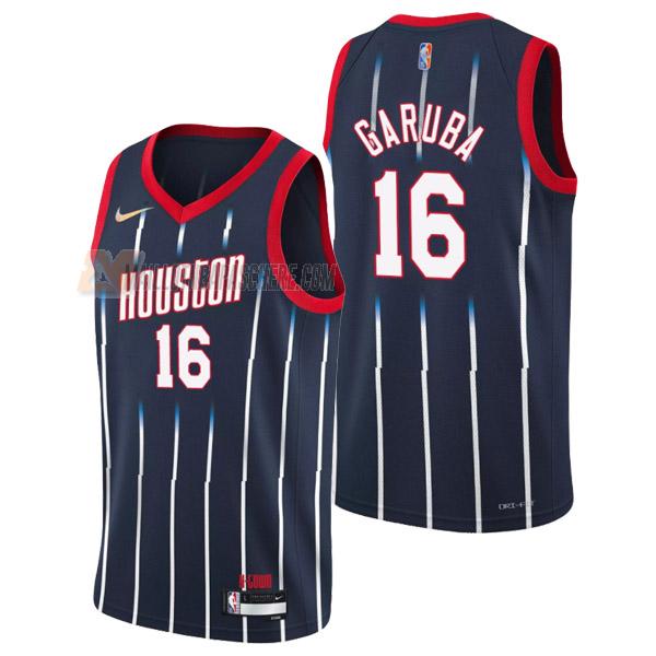 maillot usman garuba houston rockets de 16 homme bleu city edition 2022