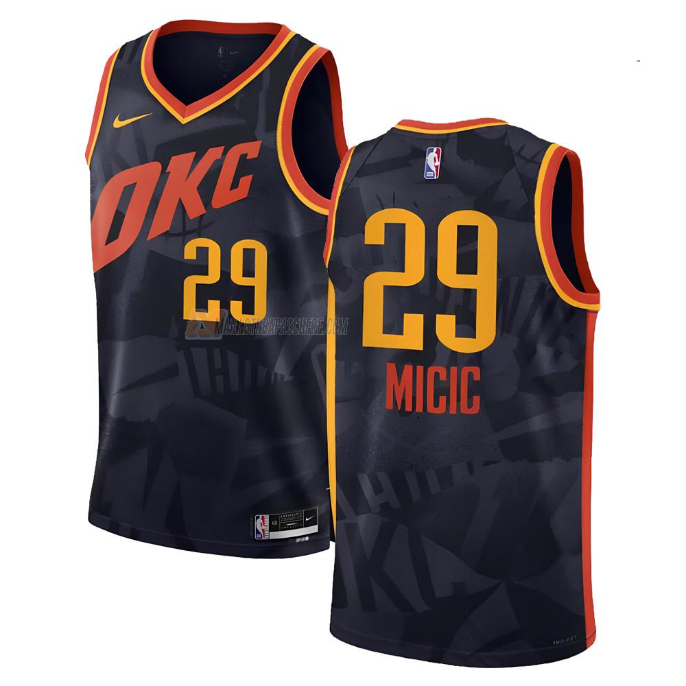 maillot vasilije micic oklahoma city thunder de 29 homme noir city edition 2023-24