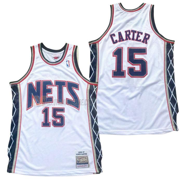 maillot vince carter new jersey nets de 15 homme blanc retro