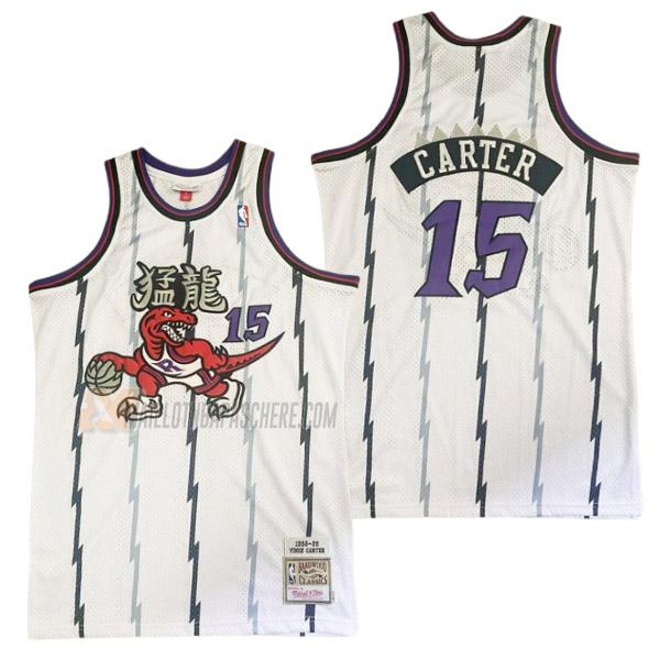 maillot vince carter toronto raptors de 15 homme blanc retro