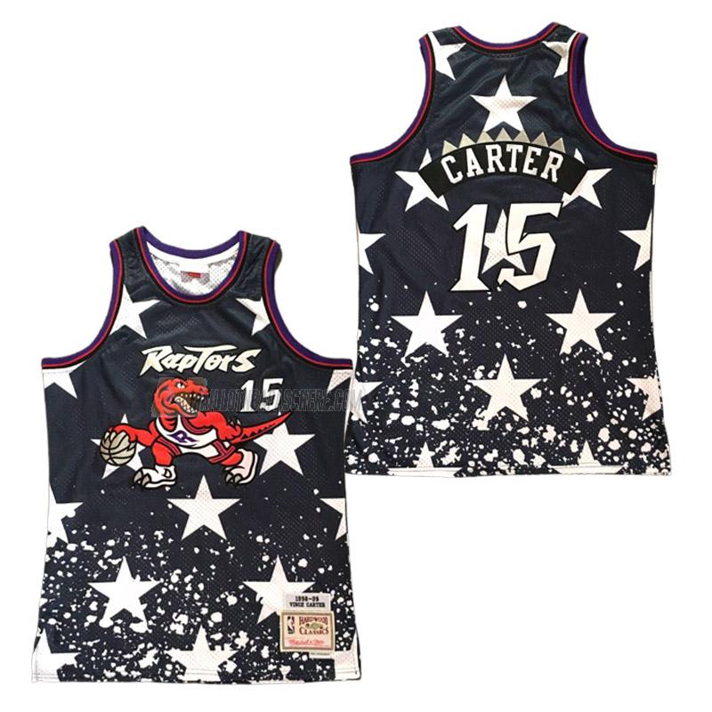 maillot vince carter toronto raptors de 15 homme bleu marine retro