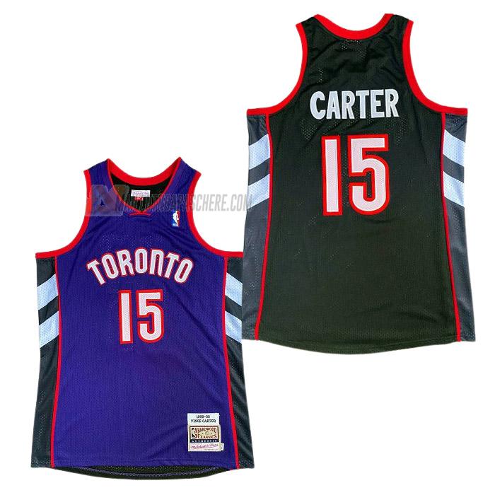 maillot vince carter toronto raptors de 15 homme violet noir retro