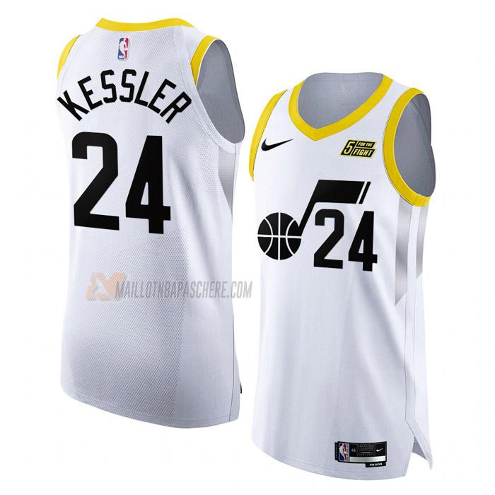 maillot walker kessler utah jazz de 24 homme blanc association edition 2023