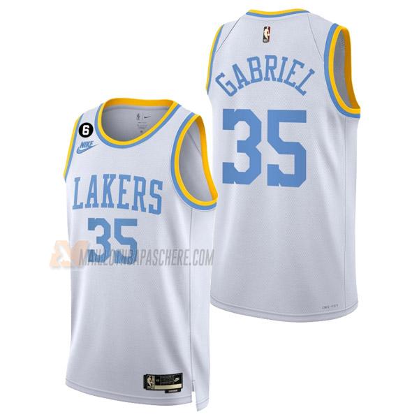 maillot wenyen gabriel los angeles lakers de 35 homme blanc classic edition 2023