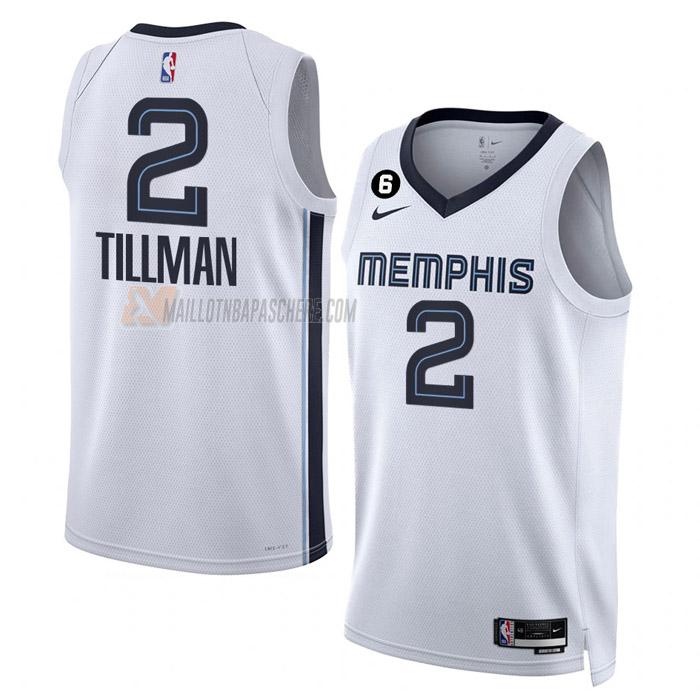 maillot xavier tillman memphis grizzlies de 2 homme blanc association edition 2023