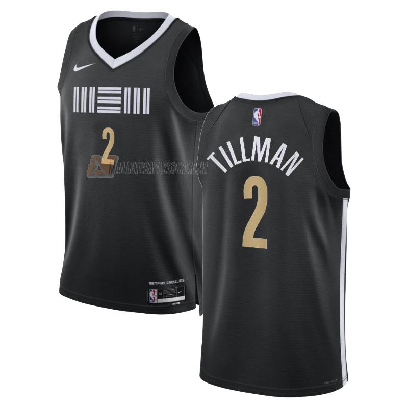 maillot xavier tillman memphis grizzlies de 2 homme noir city edition 2023-24