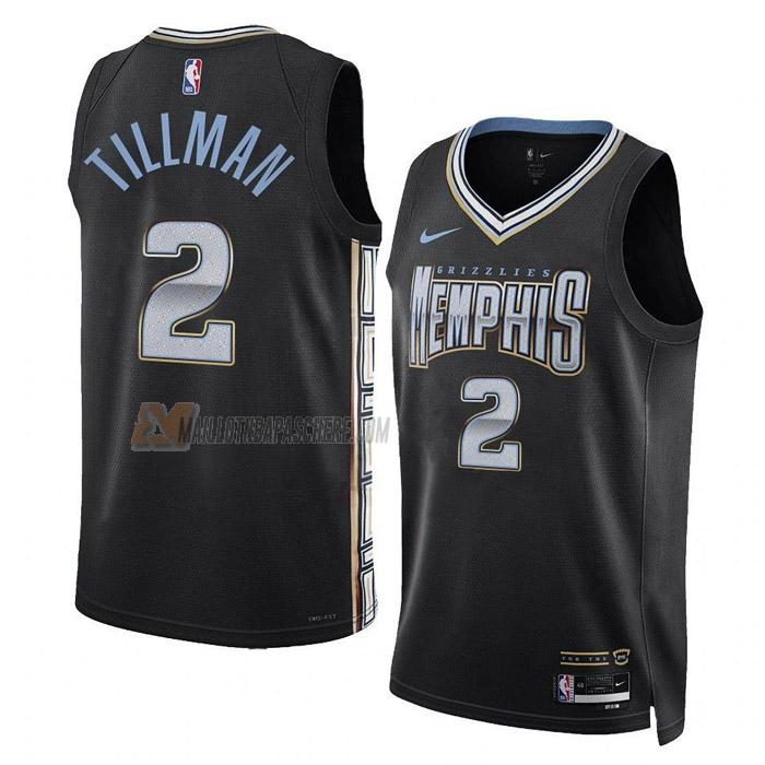 maillot xavier tillman memphis grizzlies de 2 homme noir city edition 2023