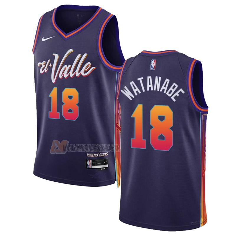 maillot yuta watanabe phoenix suns de 18 homme violet city edition 2023-24