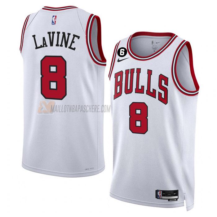 maillot zach lavine chicago bulls de 8 homme blanc association edition 2023