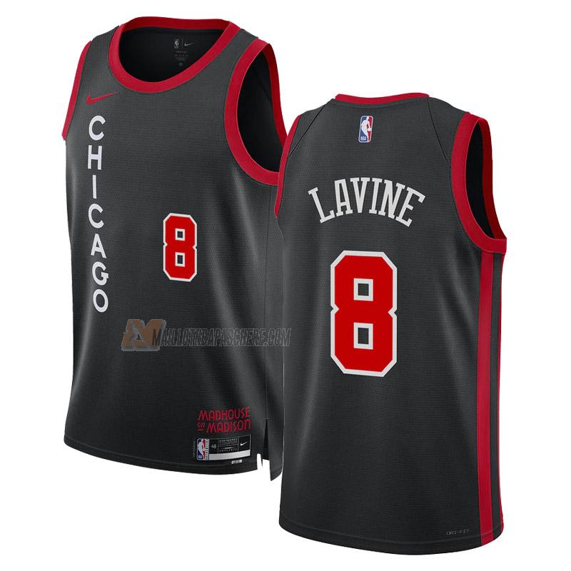 maillot zach lavine chicago bulls de 8 homme noir city edition 2023-24